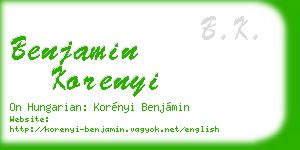 benjamin korenyi business card