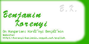 benjamin korenyi business card